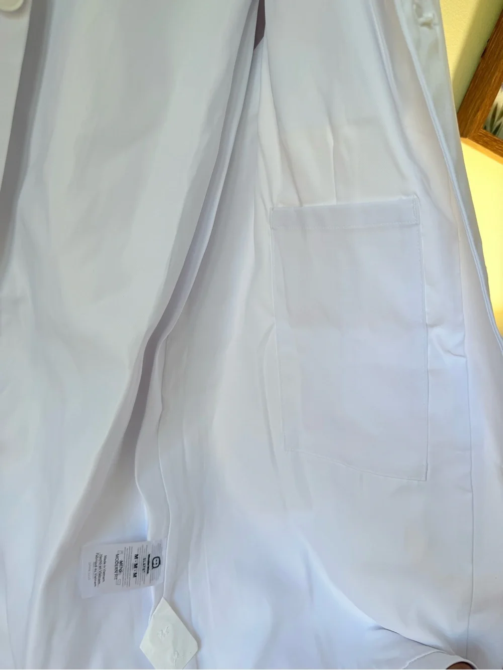 NWT WonderWink Men's White Lab Coat Jacket